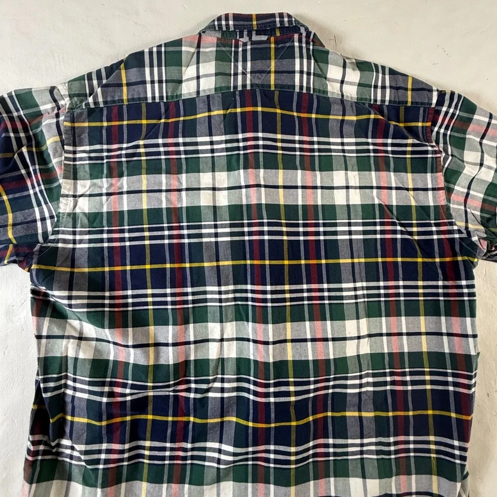 Tommy Hilfiger Plaid Button Down Shirt Mens XL Multicolor Cotton Y2K